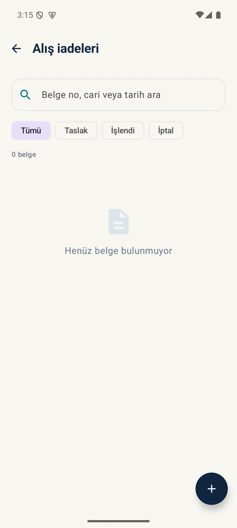 Alış iadeleri listesi