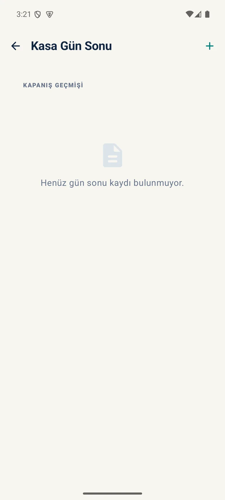 Kasa gün sonu ekranı