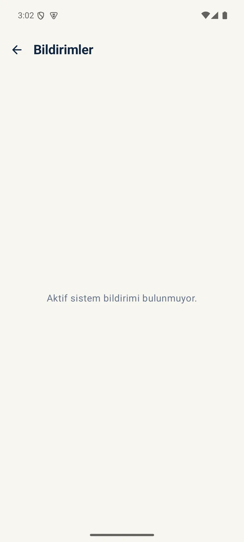 Bildirimler ekranı