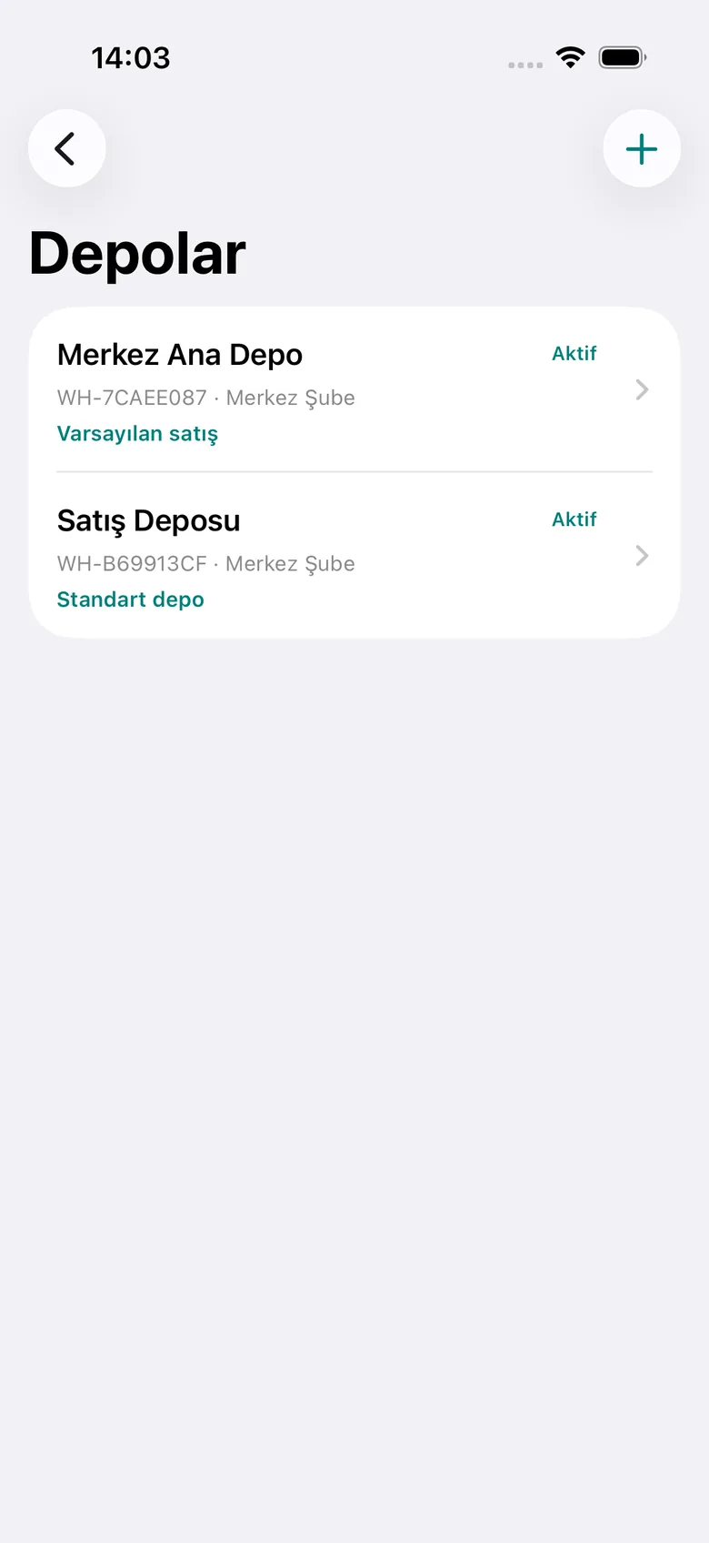 Depo listesi