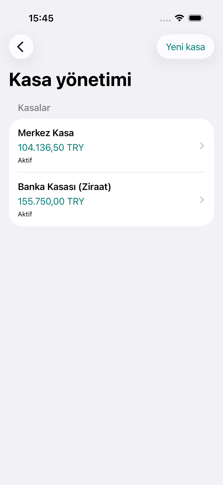 Kasa detayı ve hareketler