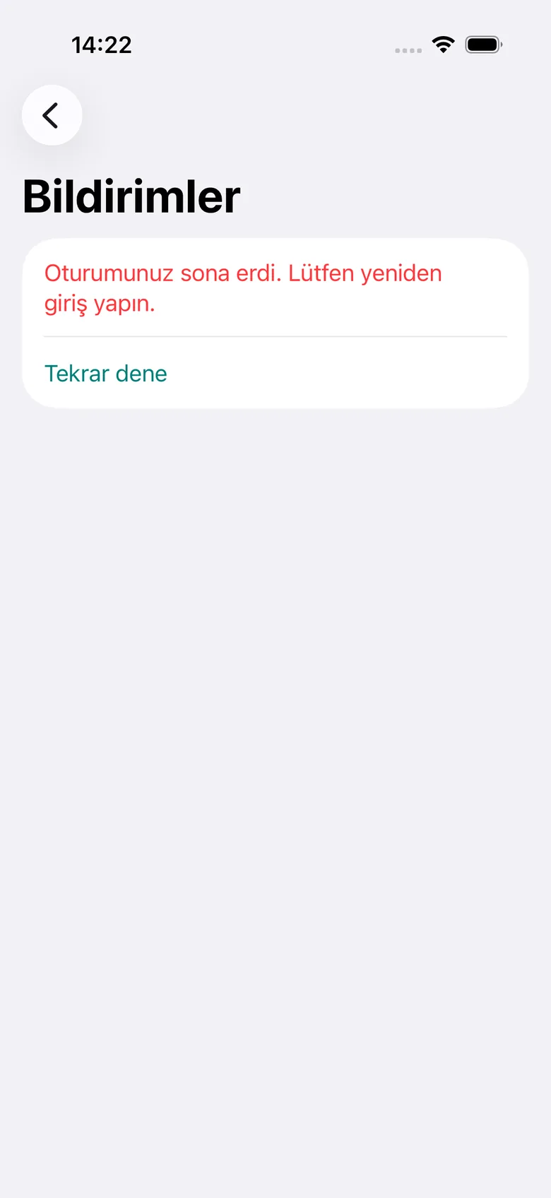 Bildirimler ekranı